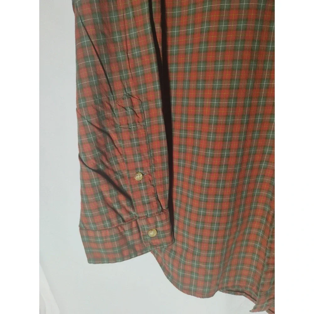 Ralph Lauren‎ Classic Fit Men's XL Green/Red Plaid Button Down Dress Shirt Green
